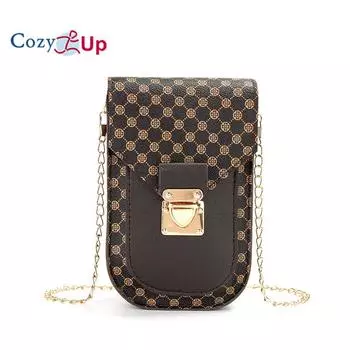 Уютная сумка для мобильного телефона в стиле ретро с геометрическим принтом, женская сумка через плечо на одно плечо, персонализированная сумка на цепочке чёрный