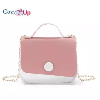 Уютная сумка на цепочке контрастного цвета, маленькая квадратная сумка для женщин 18*14*5CM розовый