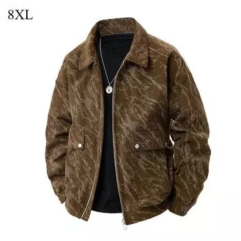 Уютная вельветовая куртка свободного покроя большого размера, повседневное мужское пальто больших размеров M