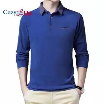 Уютная винно-красная рубашка поло для мужчин с длинным рукавом, однотонная повседневная рубашка поло