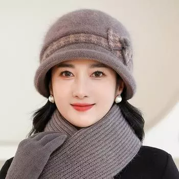 Уютная вязаная зимняя шапка-бини с ушами - толстая, теплая хлопковая шапка-рыбак для женщин | Идеально подходит для Дня благодарения и активного отдыха хаки