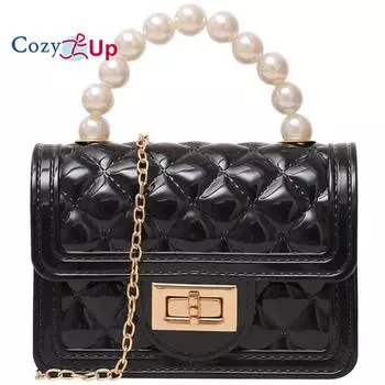 Уютная жемчужная сумка Мини-ручная силиконовая сумка для желе 13x10x5.5cm белый