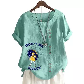 Уютная женская футболка оверсайз белого цвета с характерным принтом S озеро синий