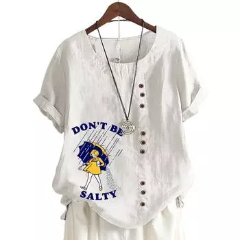 Уютная женская футболка оверсайз белого цвета с характерным принтом S озеро синий