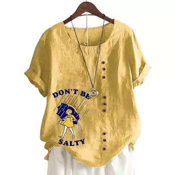 Уютная женская футболка оверсайз белого цвета с характерным принтом S озеро синий