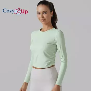 Уютная женская рубашка для тренировок, бесшовные топы для йоги с длинным рукавом для занятий спортом, бега, дышащие, спортивные, облегающие S