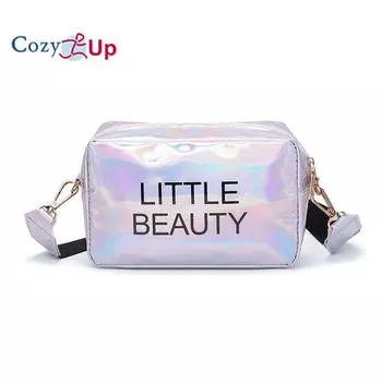 Уютная женская сумка для фотоаппарата через плечо на одно плечо с красочной лазерной буквой 17.5x12.5x6CM чёрный