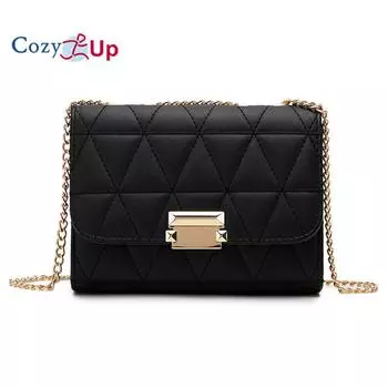 Уютная женская сумка с треугольной вышивкой, маленькая квадратная сумка на цепочке, сумка через плечо на одно плечо, классическая женская сумка в форме пряжки с замком 18x14x7CM чёрный