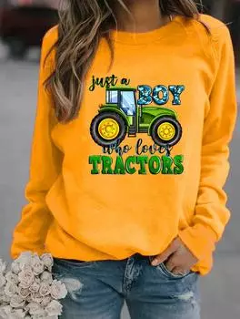 Уютно и стильно этой зимой с женским свитшотом с круглым вырезом, украшенным разнообразными модными узорами S