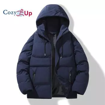 Уютное мужское зимнее пальто с капюшоном, теплая куртка-пуховик, утепленное хлопковое пальто