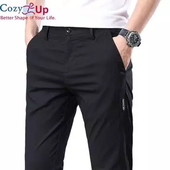 Уютные брендовые мужские брюки, повседневные мужские деловые мужские брюки, классические прямые брюки средней длины, модные дышащие брюки полной длины 28 чёрный