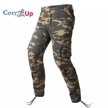 Уютные камуфляжные брюки для спецодежды, мужские повседневные брюки из чистого хлопка 30 чёрный