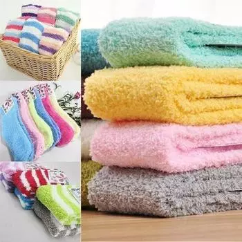 Уютные кашемировые носки мужские женские унисекс зимние теплые для ботинок сна кровати пола дома пушистые женские мужские color random