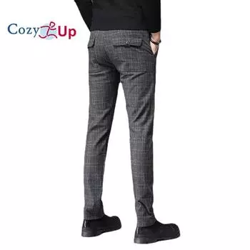 Уютные мужские эластичные брюки в деловом костюме, классические прямые брюки с карманами в полоску