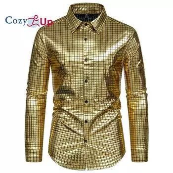 Уютные мужские блестящие атласные классические рубашки, роскошные жаккардовые рубашки с цветочным принтом, модные рубашки с длинными рукавами для свадебной вечеринки, выпускного вечера S чёрный