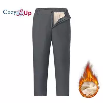 Уютные мужские брюки водонепроницаемые уличные утепленные зимние брюки из мягкого флиса с подкладкой карманы M чёрный