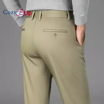 Уютные мужские деловые тонкие прямые эластичные универсальные повседневные брюки в деловом стиле 28 чёрный