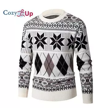 Уютные мужские и женские жаккардовые свитера с геометрическим узором, повседневные, универсальные и модные пуловеры-свитера