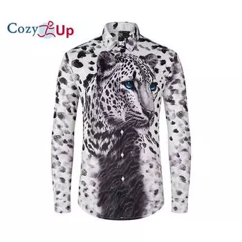Уютные мужские классические рубашки с цветочным принтом и леопардовым узором пейсли, модные роскошные классические рубашки с принтом, рубашки Premier на пуговицах с длинными рукавами M белый
