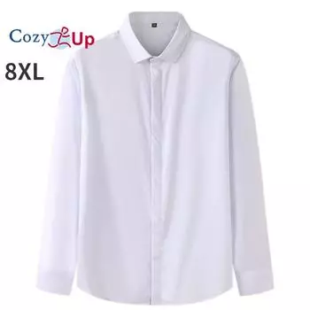 Уютные мужские классические рубашки с длинным рукавом, эластичные, без морщин, однотонные, деловые, повседневные, на пуговицах, рубашка большого размера M красный