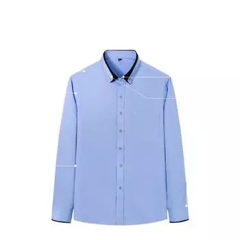 Уютные мужские классические рубашки с французскими манжетами, классический крой, металлические запонки с длинным рукавом и воротником-стойкой M синий