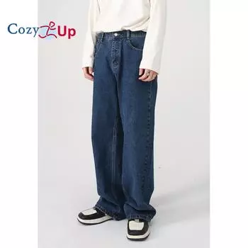 Уютные мужские мешковатые джинсы свободного покроя, широкие джинсовые брюки, скейтборд, уличная одежда в стиле хип-хоп, брюки S чёрный