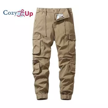 Уютные мужские повседневные брюки-карго со средней посадкой и зауженной талией, с закрытым низом 29 чёрный