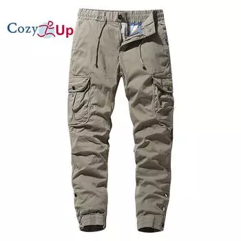 Уютные мужские повседневные брюки-карго, спортивные штаны для бега и пешего туризма, рабочие брюки с эластичной резинкой на талии и 6 карманами 30 чёрный