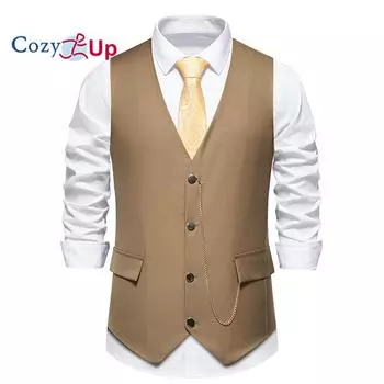 Уютные мужские повседневные деловые жилеты, легкий жилет, приталенный костюмный жилет S чёрный