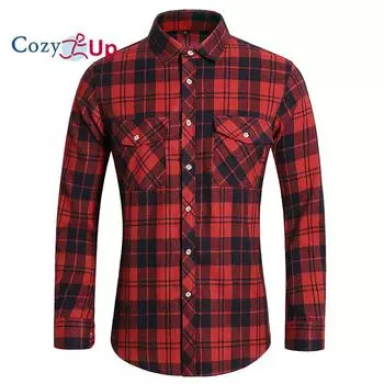 Уютные мужские повседневные фланелевые рубашки в клетку на пуговицах с длинными рукавами и длинными рукавами M чёрный