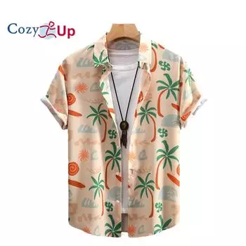 Уютные мужские повседневные рубашки с цветочным принтом, тропические рубашки на пуговицах с коротким рукавом, пляжные летние рубашки S розовый