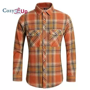 Уютные мужские рубашки на пуговицах, повседневная клетчатая фланелевая рубашка с длинным рукавом и длинным рукавом M серый