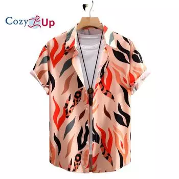 Уютные мужские рубашки с цветочным принтом, рубашки на пуговицах с коротким рукавом, летние пляжные рубашки S белый