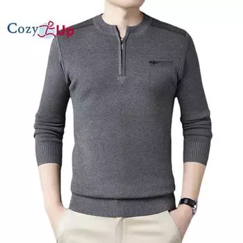 Уютные мужские свитера на молнии 1/4, повседневные пуловеры в полоску, свитера, осенне-зимние толстовки M красный