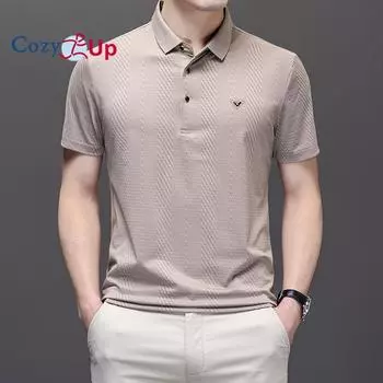 Уютные мужские текстурированные трикотажные рубашки поло, эластичные рубашки для гольфа стандартной посадки M зелёный