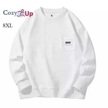 Уютные мужские толстовки с круглым вырезом, однотонные повседневные пуловеры с геометрической текстурой и длинными рукавами M чёрный