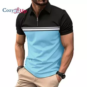 Уютные мужские трикотажные рубашки-поло, рубашки на молнии на четверть, повседневная полосатая летняя легкая рубашка с коротким рукавом с воротником для гольфа S розовый