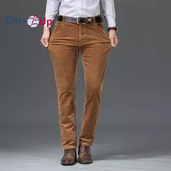 Уютные мужские вельветовые прямые облегающие эластичные вельветовые брюки, повседневные деловые брюки 28 чёрный