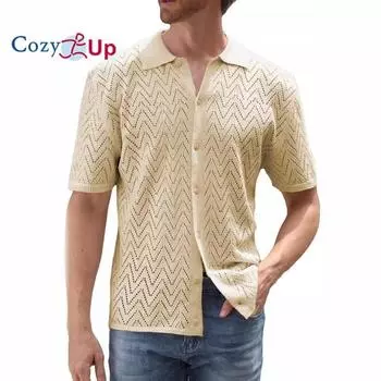 Уютные мужские винтажные вязаные рубашки поло Argyle с коротким рукавом на пуговицах для гольфа S фиолетовый