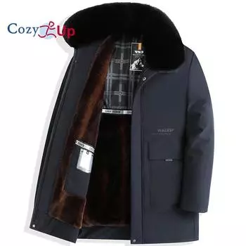 Уютные мужские зимние пальто, пуховики, верхняя одежда, длинное хлопковое пальто, мужская толстая теплая меховая куртка, пальто, пальто
