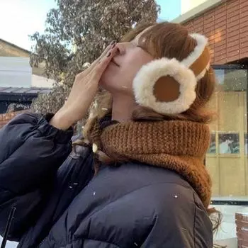 Уютные наушники цвета хаки для женщин - теплые, ветрозащитные из полиэстера для катания на лыжах и зимнего отдыха на свежем воздухе хаки