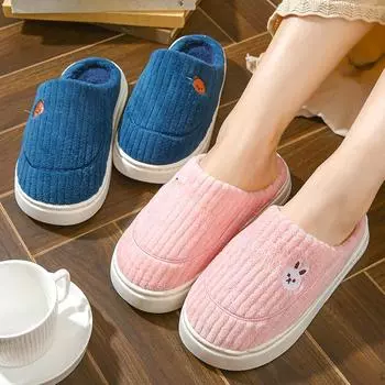 Уютные нескользящие хлопковые тапочки для пары: Теплая зимняя домашняя обувь 38-39 хаки