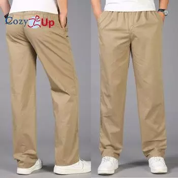 Уютные новые летние мужские хлопковые повседневные брюки больших размеров, мужские дышащие удобные впитывающие пот однотонные деловые прямые брюки M