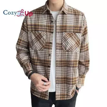 Уютные новые мужские рубашки для отдыха с длинными рукавами, свободные клетчатые красивые большие карманы M синий