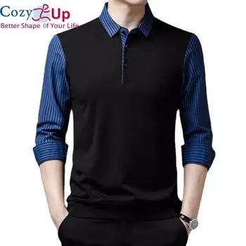 Уютные новые мужские рубашки высокого качества, облегающие пуловеры, весенние повседневные рубашки в полоску с длинными рукавами, Camisa Masculina