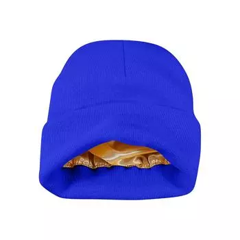Уютные однотонные атласные шапки с капюшоном, 1 шт. теплая шапка для уличного вязания для мужчин и женщин One Size синий