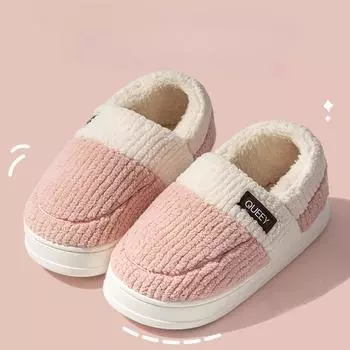 Уютные плюшевые тапочки — удобная домашняя обувь для зимы 36-37 жёлтый