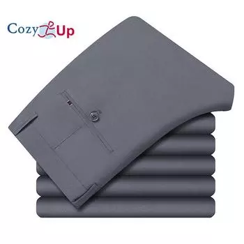 Уютные повседневные брюки мужские в классическом стиле новые деловые эластичные хлопковые прямые брюки 28 чёрный