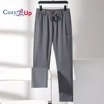 Уютные повседневные мужские брюки с тонкой эластичной резинкой на талии и вышивкой дракона, летние свободные прямые эластичные брюки L чёрный