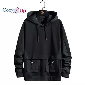 Уютные пуловеры с капюшоном для мужчин и женщин, повседневные толстовки с капюшоном и черными лентами, уличные толстовки в стиле хип-хоп, топы в стиле Харадзюку